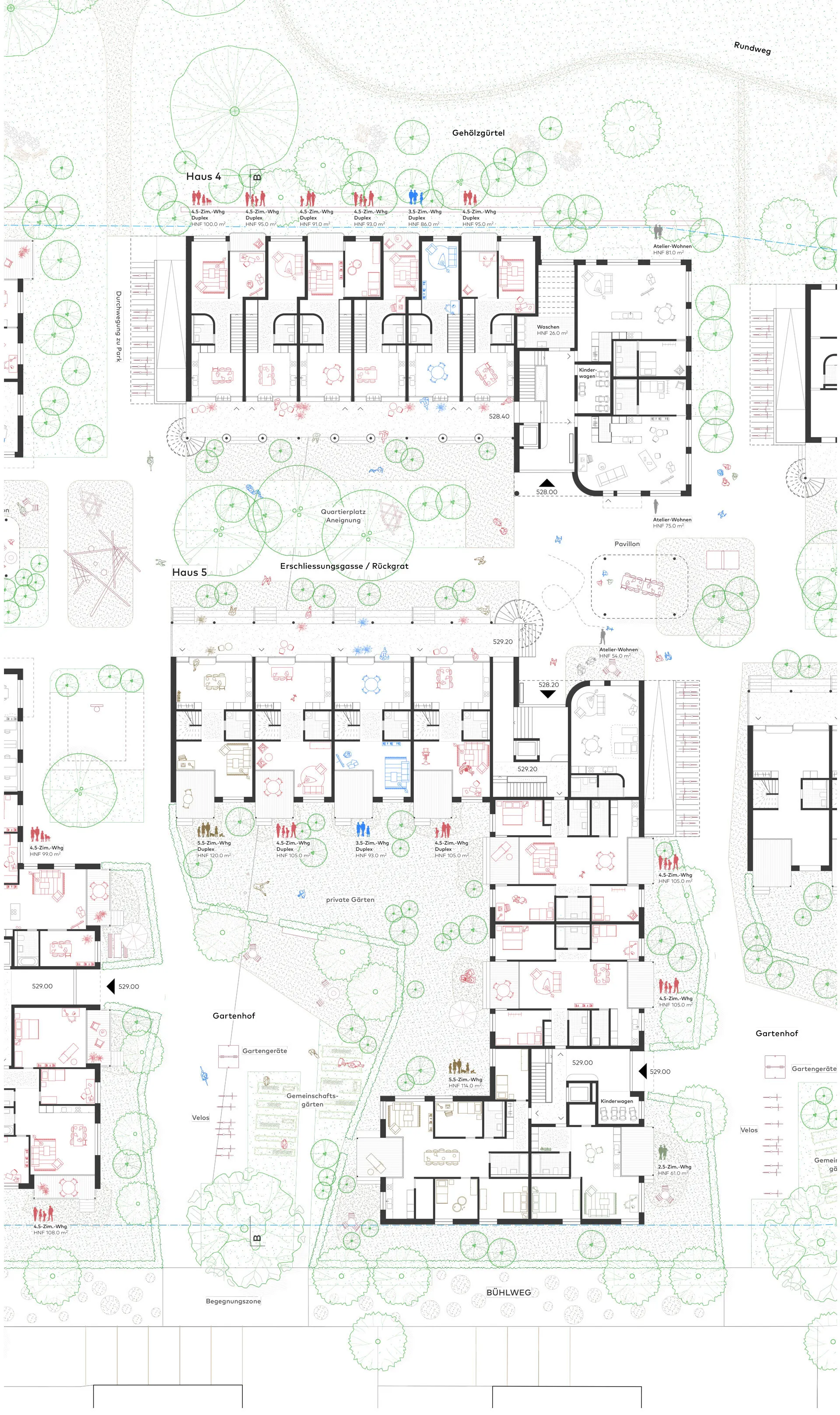 Arealentwicklung Moosbuehl Moosseedorf Grundriss EG 2