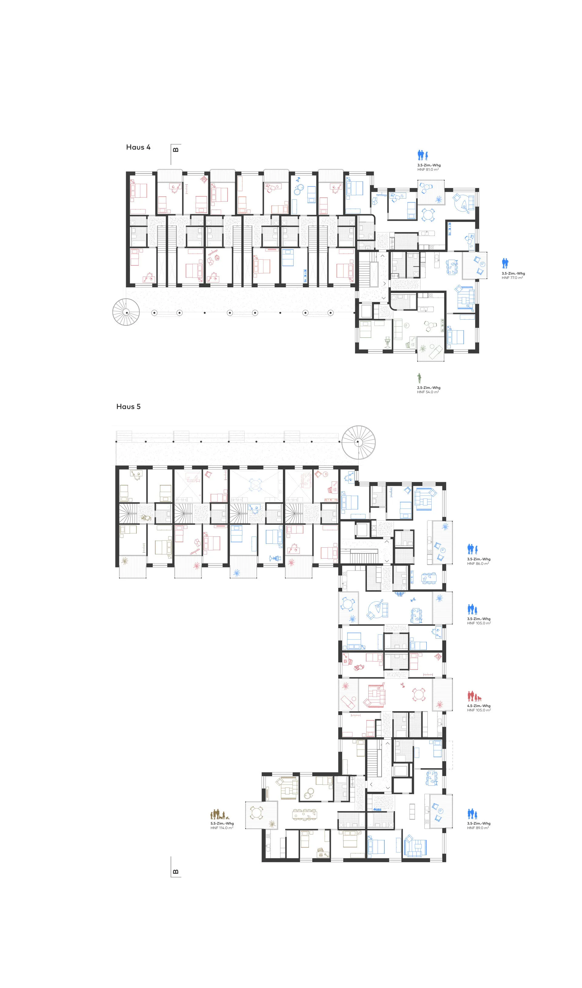 Arealentwicklung Moosbuehl Moosseedorf Grundriss OG 2