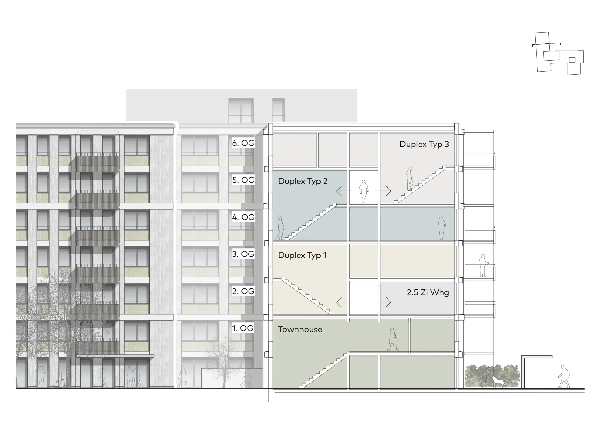Kasernenstrasse Bern Schemaschnitt weiss