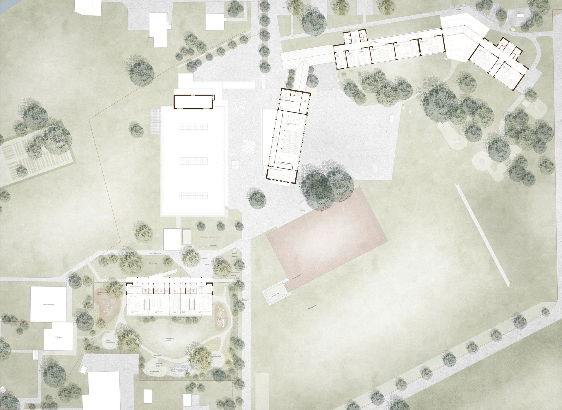 Schulanlage Zweien Deitingen Situation farbig web