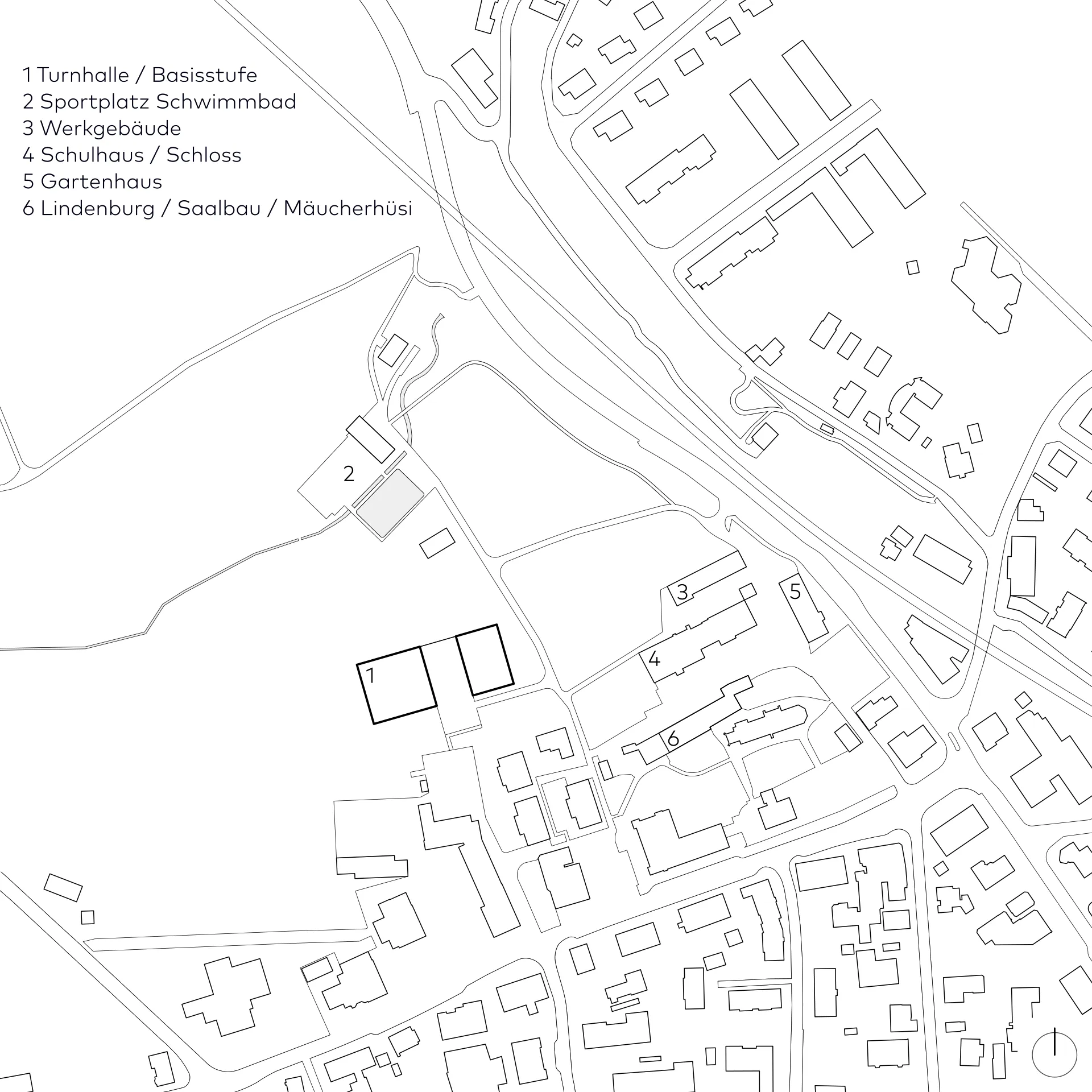 Sporthalle und Basisstufe PZHSM Muenchenbuchsee Situation